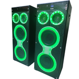 DJ Stone Mini Blast multimedia DJ party tower speaker with single wireless MIC & remote. BT | USB | AUX