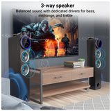 Zebronics Zeb BTM8801RUCF 2.0 Tower Speaker, 200 Watts, HDMI ARC, Coaxial in, Supports Bluetooth, AUX, USB, Karaoke, Dual UHF Wireless Mic, Bass & Treble Control, Powerful Bass