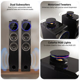 Zebronics Zeb BTM8801RUCF 2.0 Tower Speaker, 200 Watts, HDMI ARC, Coaxial in, Supports Bluetooth, AUX, USB, Karaoke, Dual UHF Wireless Mic, Bass & Treble Control, Powerful Bass