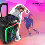 ZEBRONICS Buddy 300 Portable Party DJ Speaker with 220 Watts, Supports Bluetooth, USB, AUX, mSD, TWS, Voice Changing Wireless MIC, Karaoke Function, Up to 7h Backup, RGB LED Lights